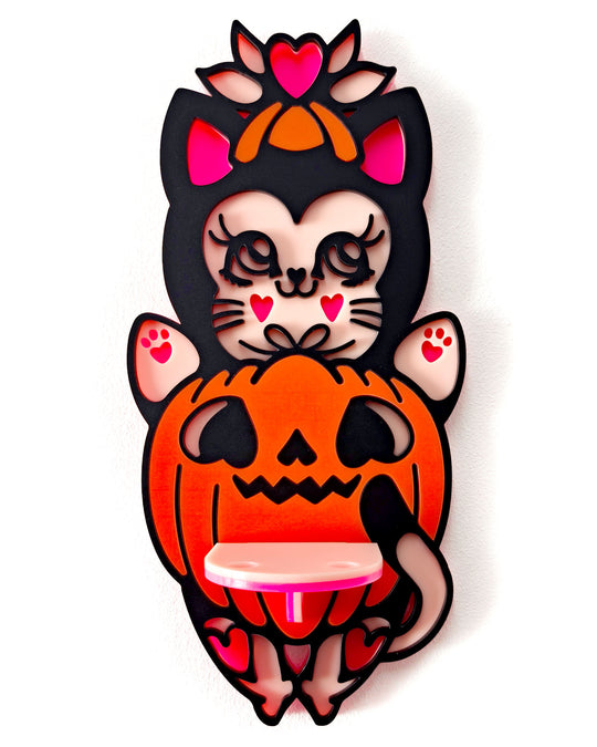 Pumpkin Kitty Shelf