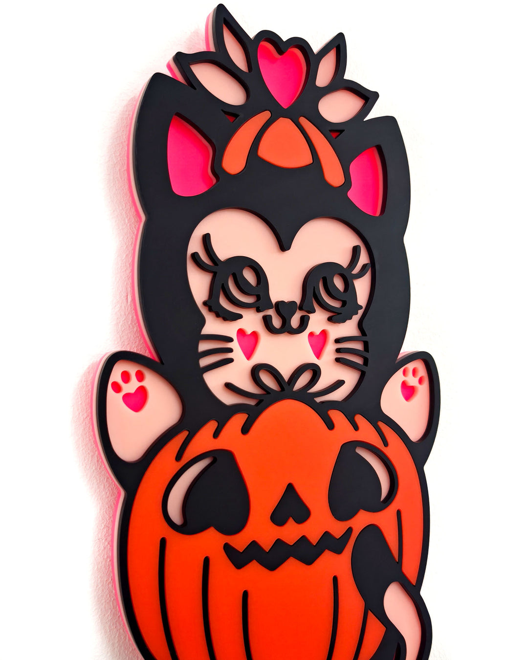 Pumpkin Kitty - Wall Hanging - Small