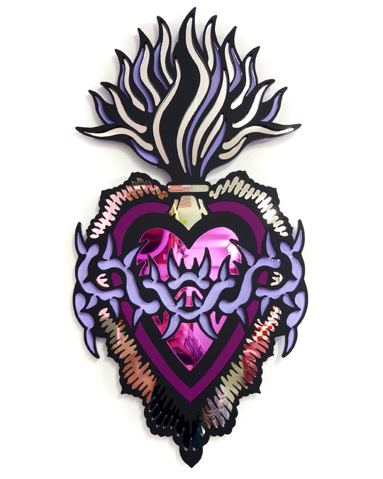 Burning Heart - Wall Hanging - Large (Purple)