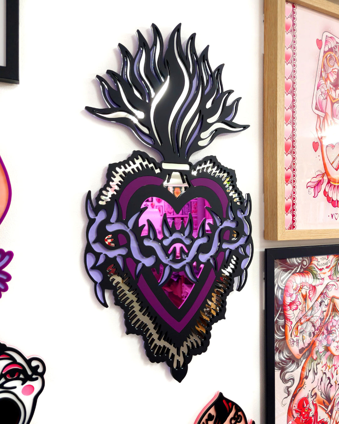 Burning Heart - Wall Hanging - Large (Purple)