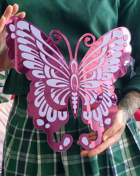 Butterfly Wall Hanging (Purple Mirror)