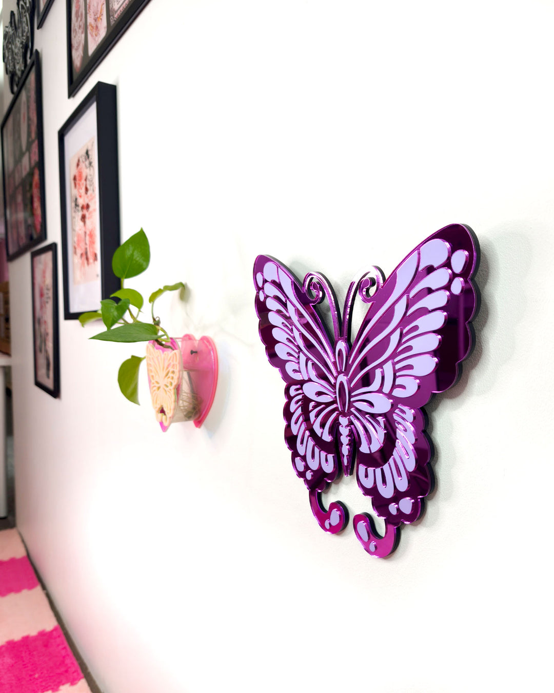 Butterfly Wall Hanging (Purple Mirror)