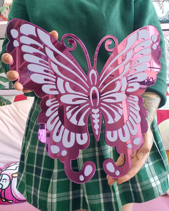Butterfly Wall Hanging (Purple Mirror)