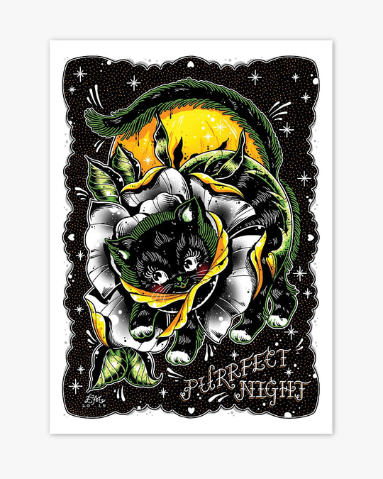 Purrfect Night Print - Ella Mobbs