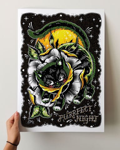 Purrfect Night Print - Ella Mobbs