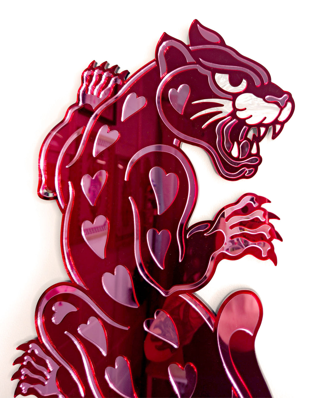 Panther Wall Hanging (Red Mirror)