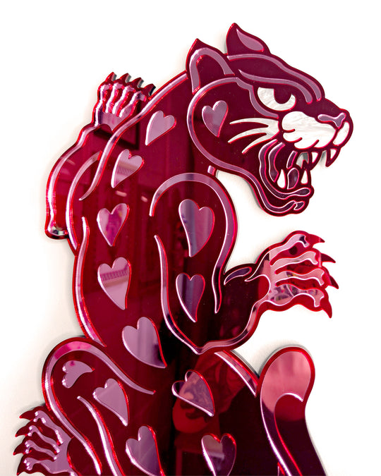 Panther Wall Hanging (Red Mirror)