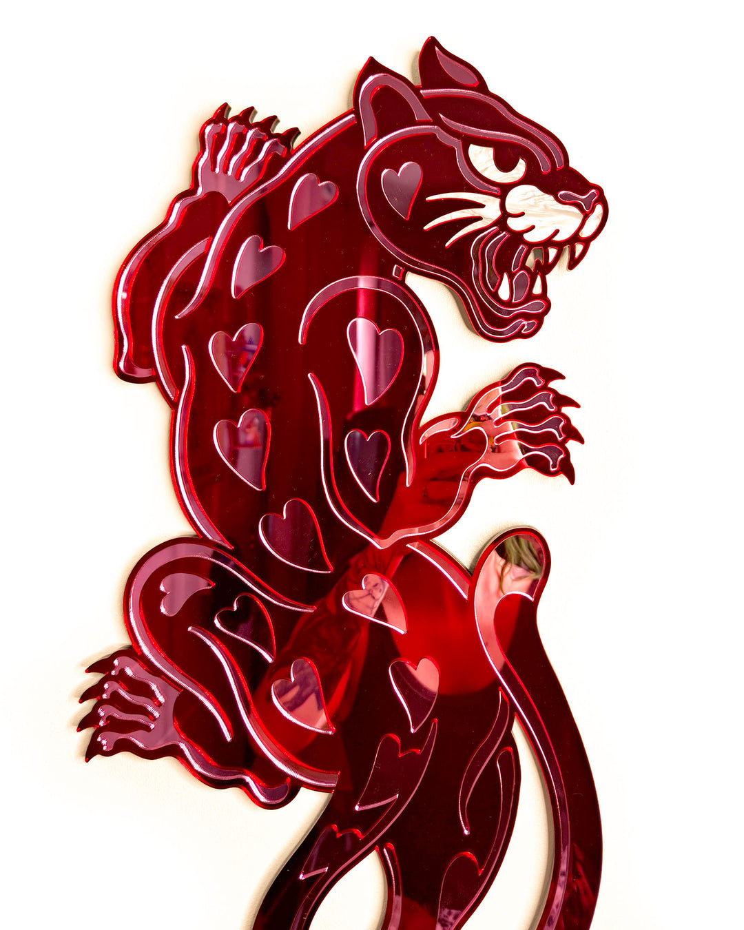 Panther Wall Hanging (Red Mirror)