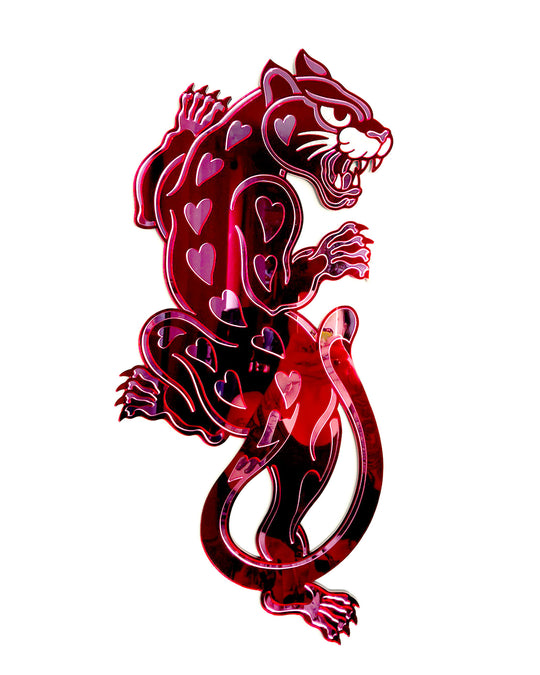 Panther Wall Hanging (Red Mirror)