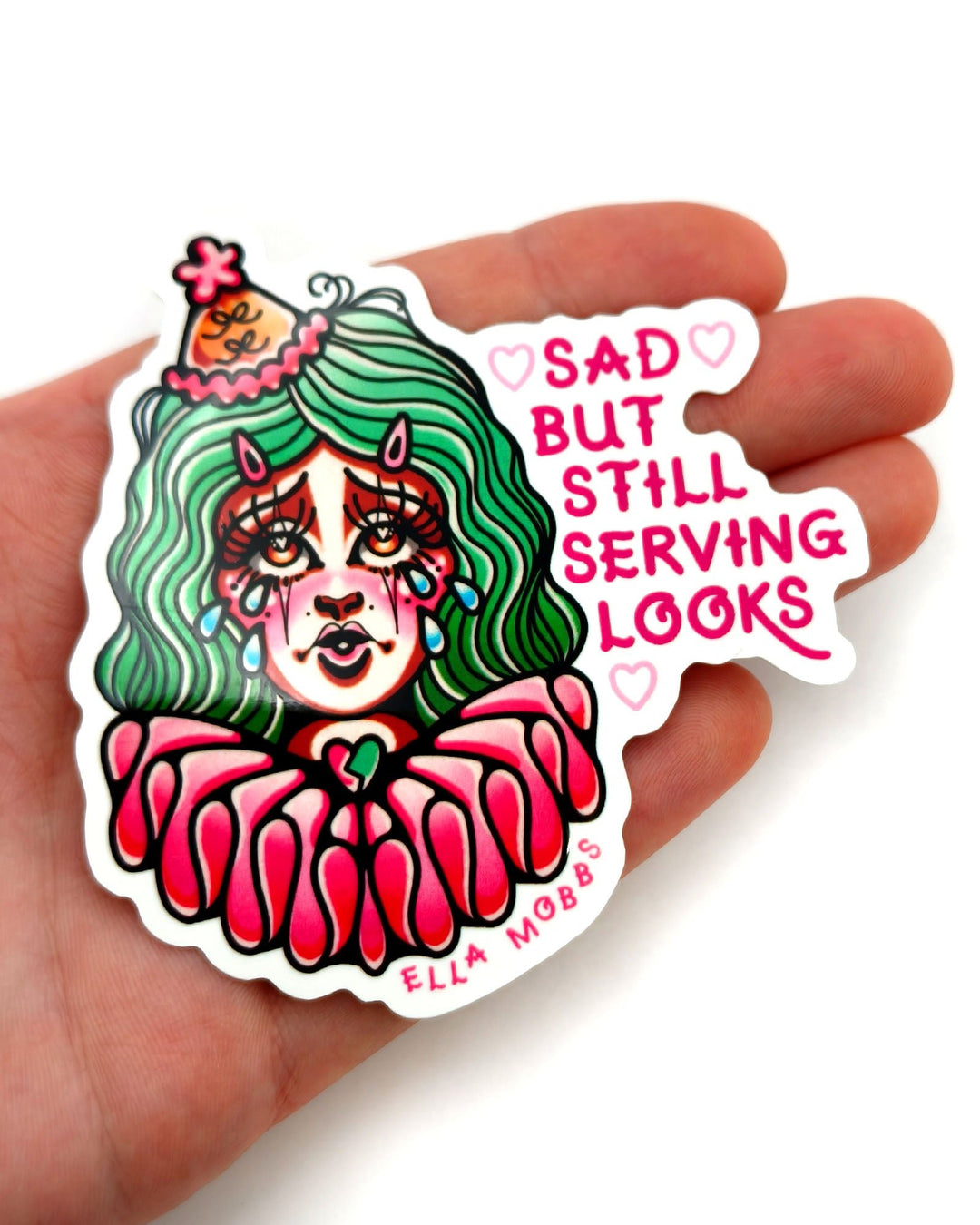 Sad Clown Sticker - Ella Mobbs