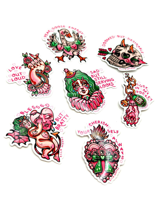 Sad Clown Sticker - Ella Mobbs