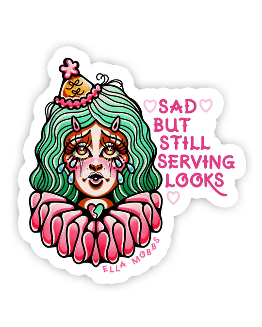 Sad Clown Sticker - Ella Mobbs