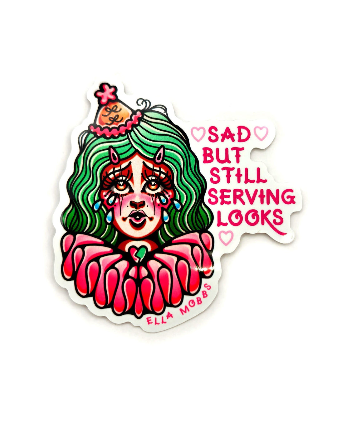 Sad Clown Sticker - Ella Mobbs