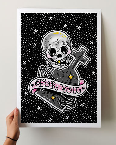 Skeleton Tombstone Print