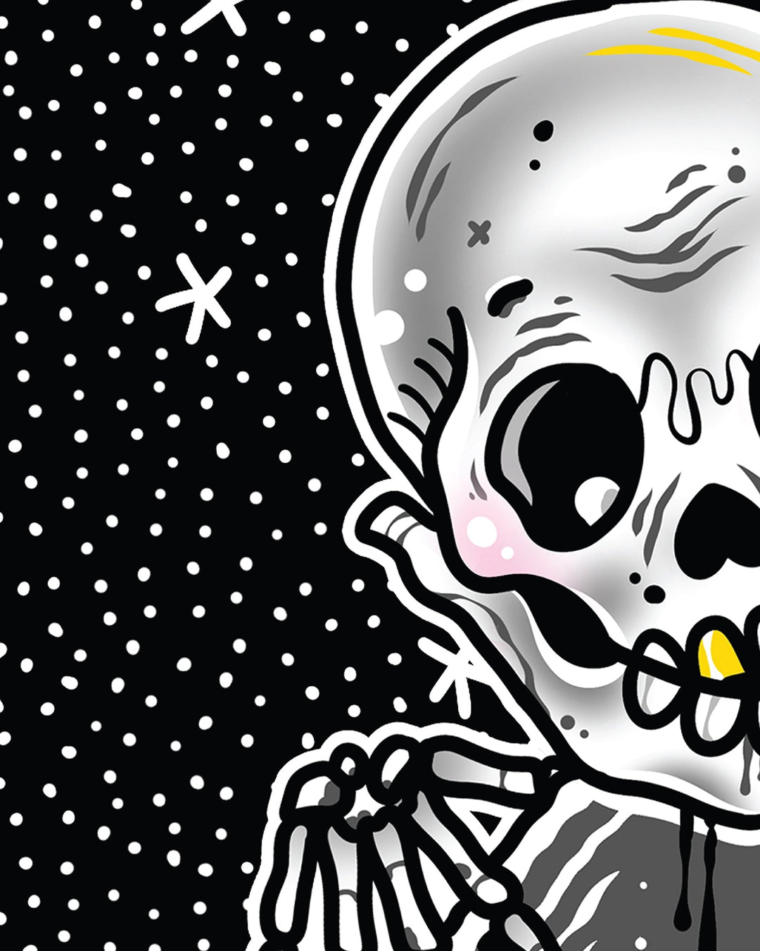 Skeleton Tombstone Print - Ella Mobbs