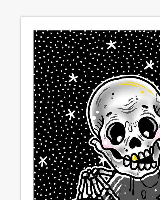 Skeleton Tombstone Print - Ella Mobbs