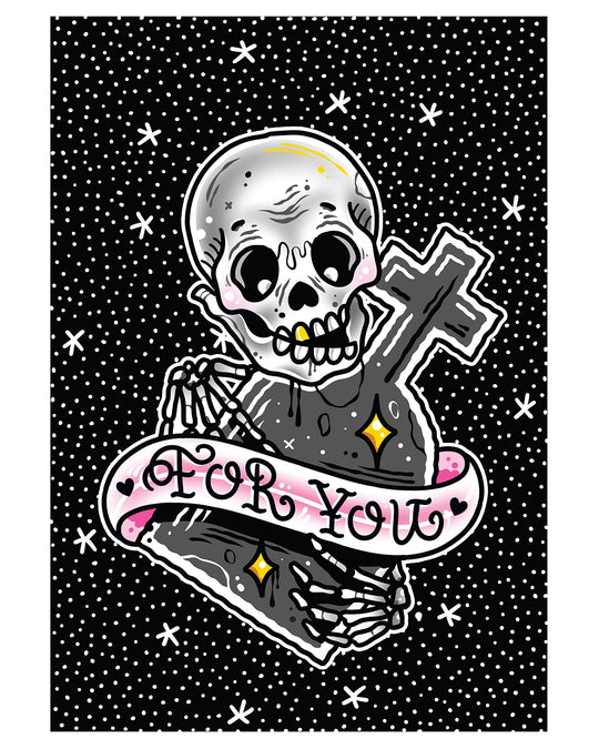 Skeleton Tombstone Print - EllaMobbs