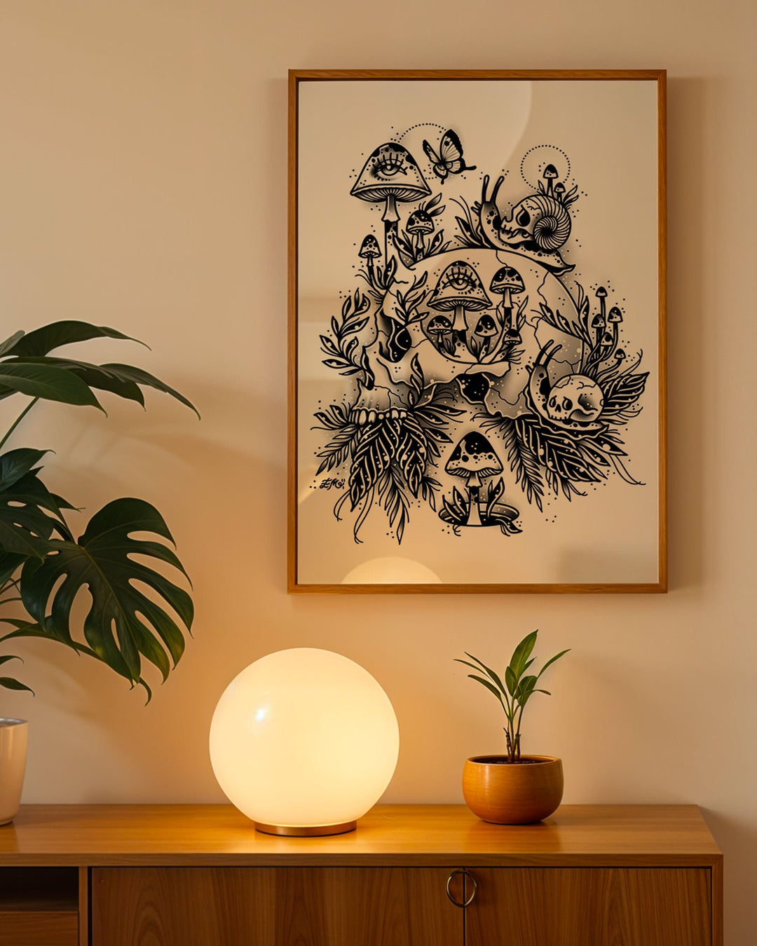 Skull and Snails Print - Ella Mobbs