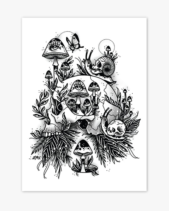 Skull and Snails Print - Ella Mobbs