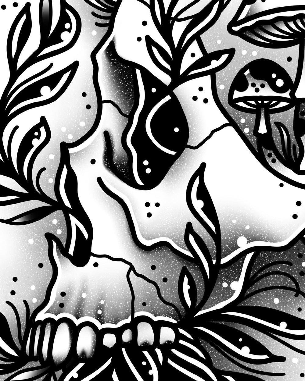 Skull and Snails Print - EllaMobbs