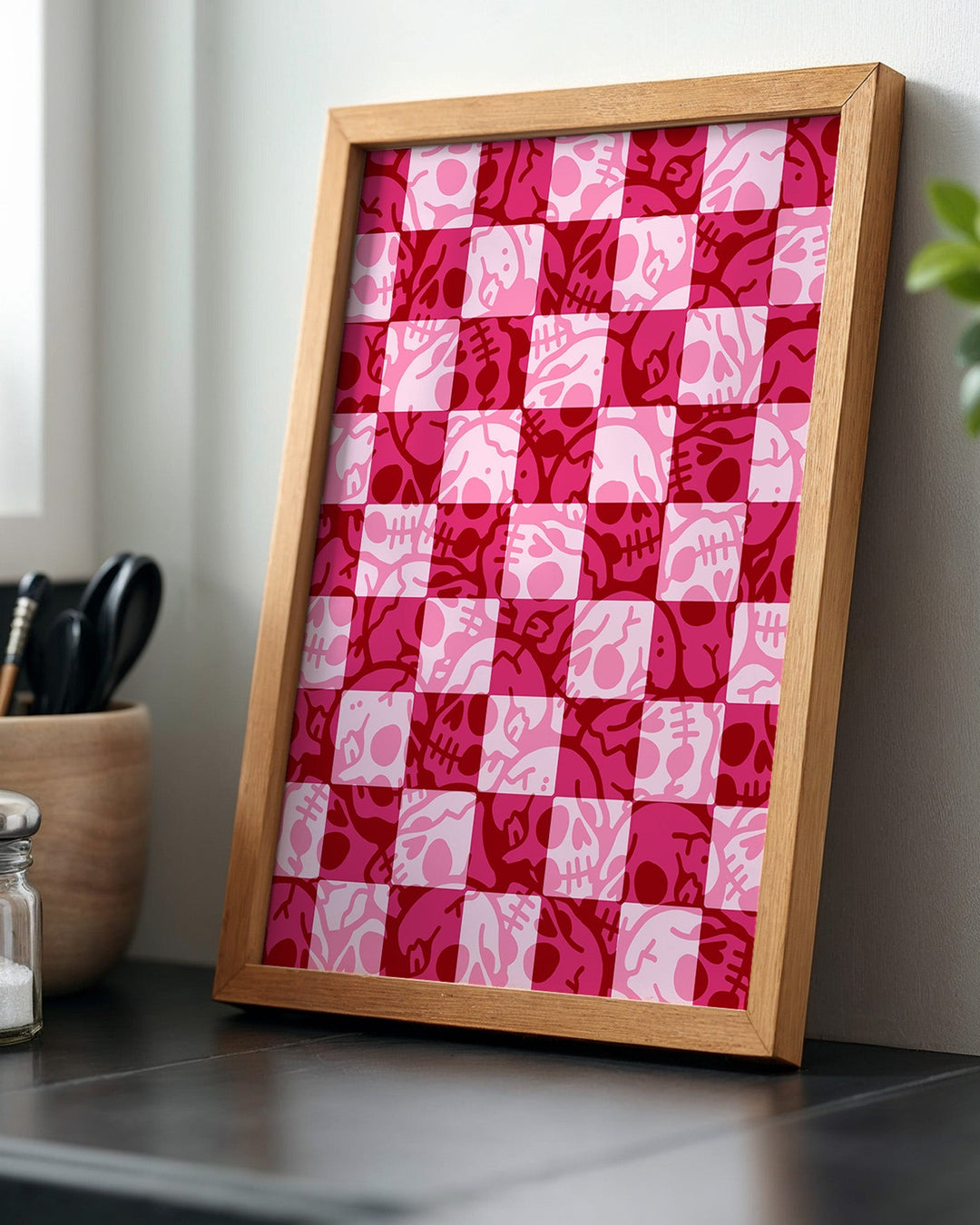 Skull Check Pattern Print - Ella Mobbs