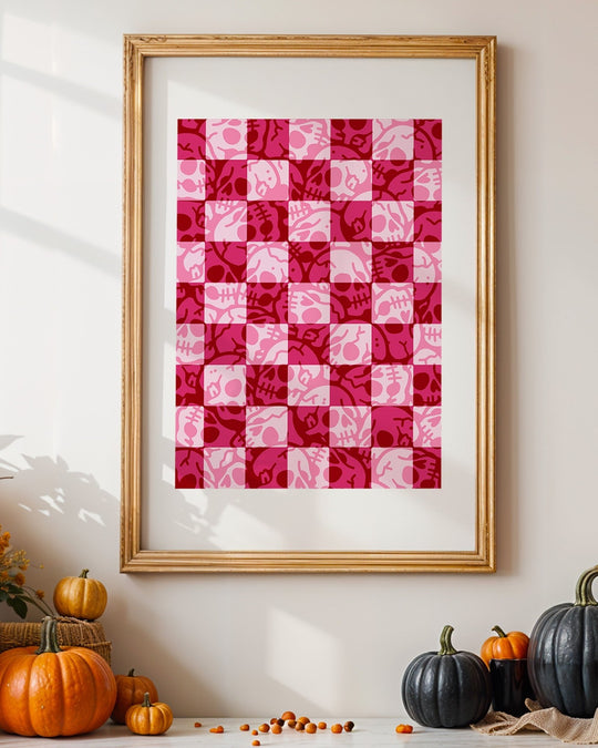 Skull Check Pattern Print - Ella Mobbs
