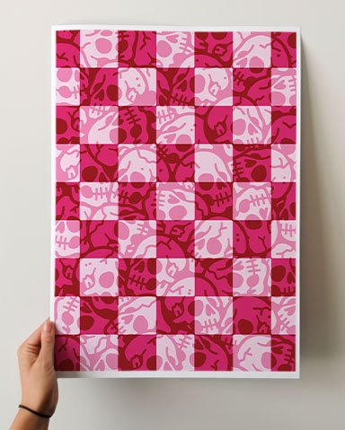 Skull Check Pattern Print - Ella Mobbs