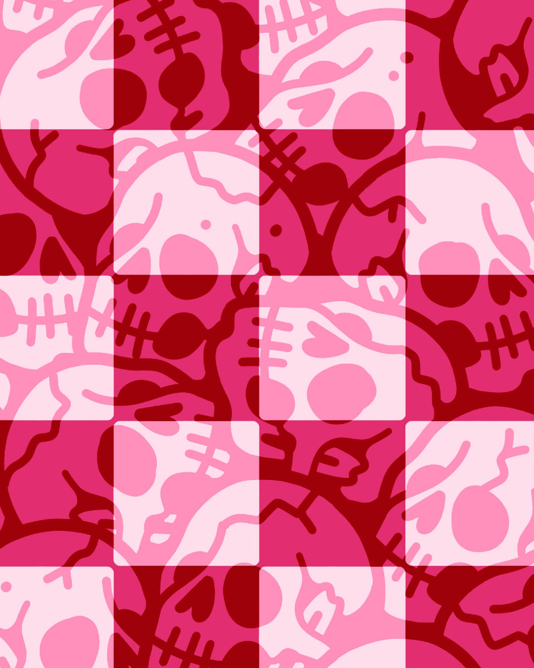 Skull Check Pattern Print - Ella Mobbs