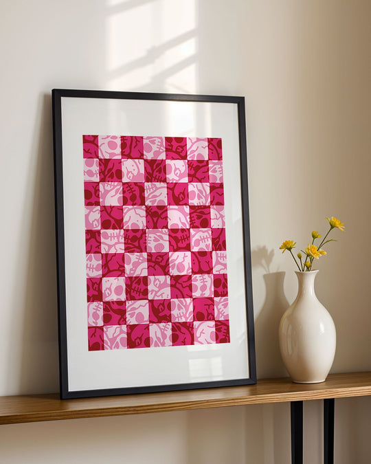 Skull Check Pattern Print - Ella Mobbs