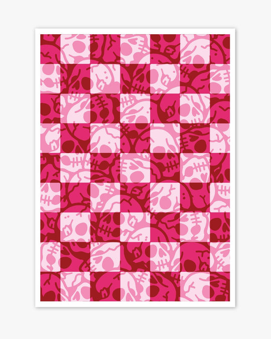 Skull Check Pattern Print - Ella Mobbs