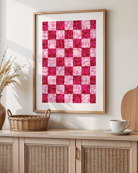 Skull Check Pattern Print - Ella Mobbs