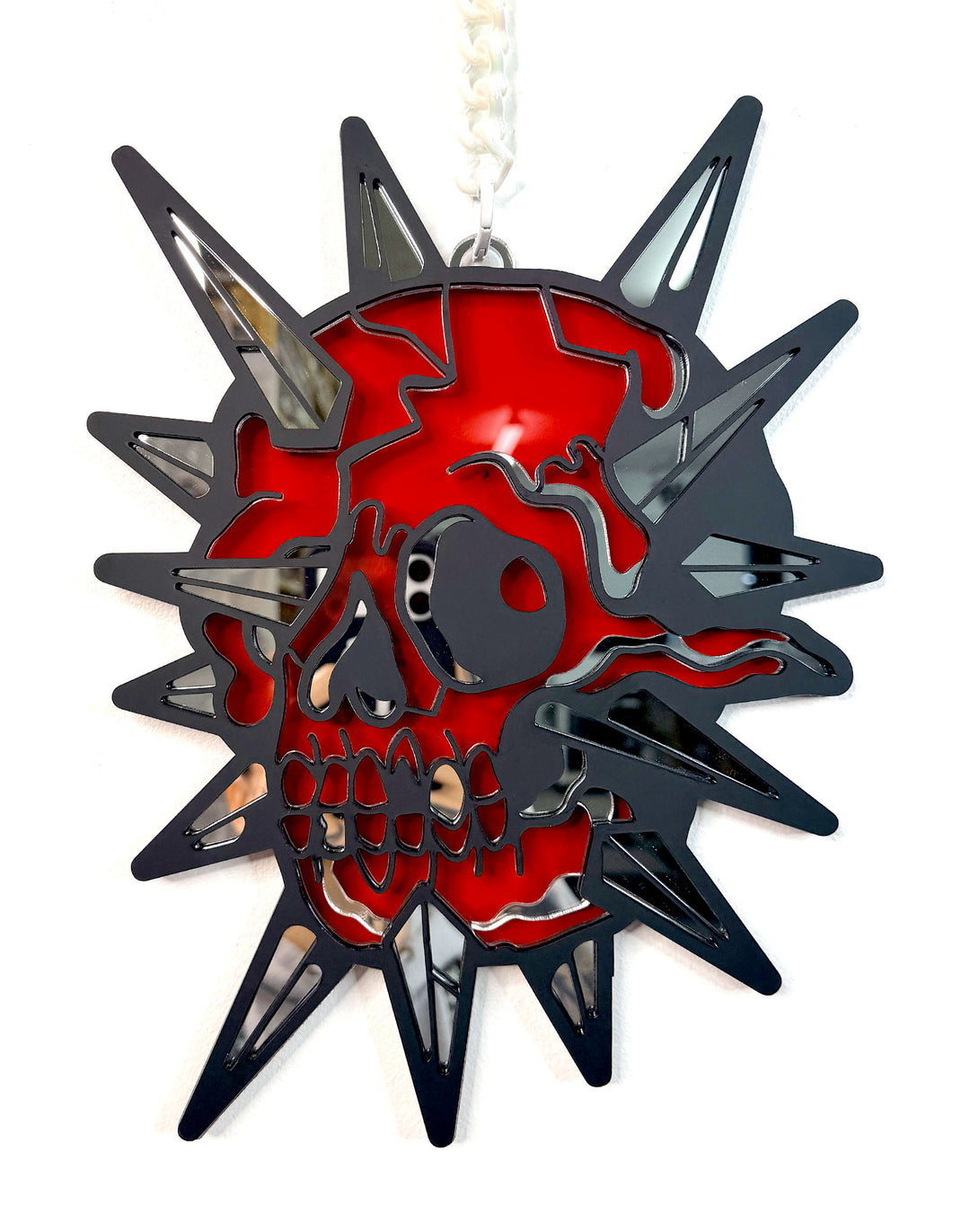 Skull Flail 73cm/28.7" (Red &amp; Black)