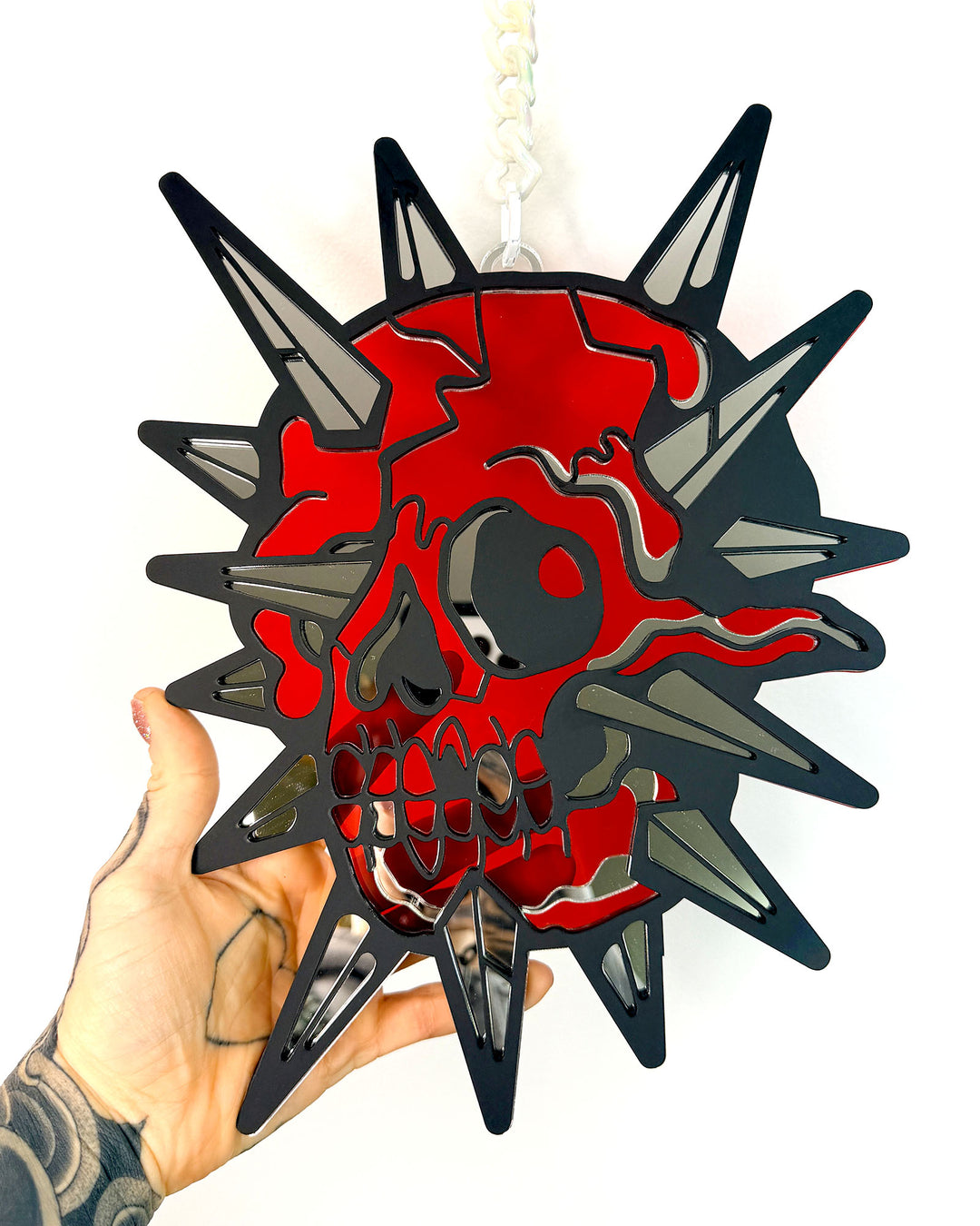 Skull Flail 73cm/28.7" (Red &amp; Black)