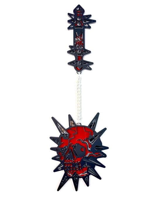 Skull Flail 73cm/28.7" (Red &amp; Black)