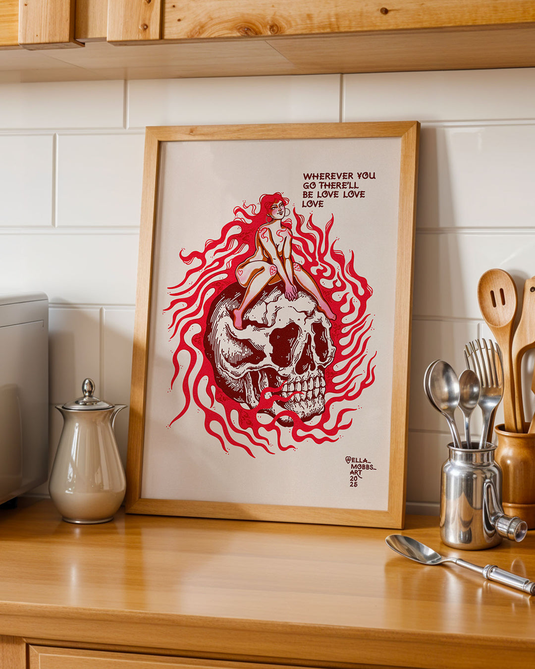 Skull Love Print