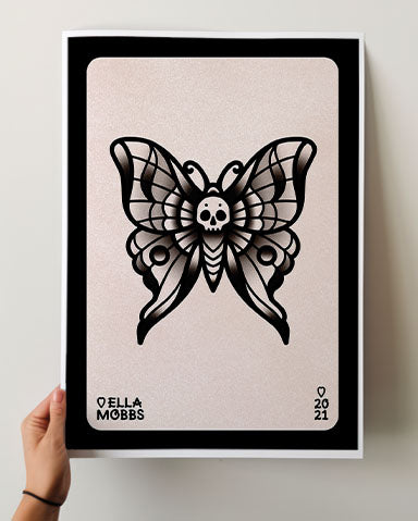 Skull Moth Print