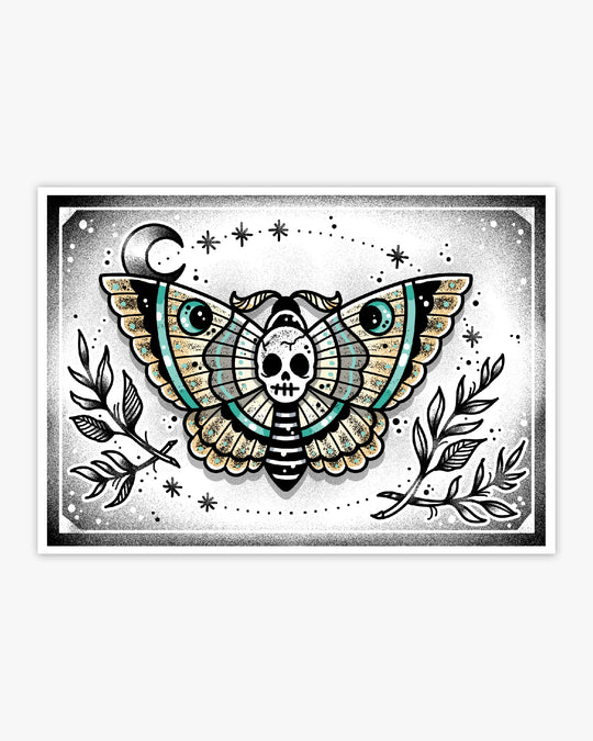 Skull Moth Print