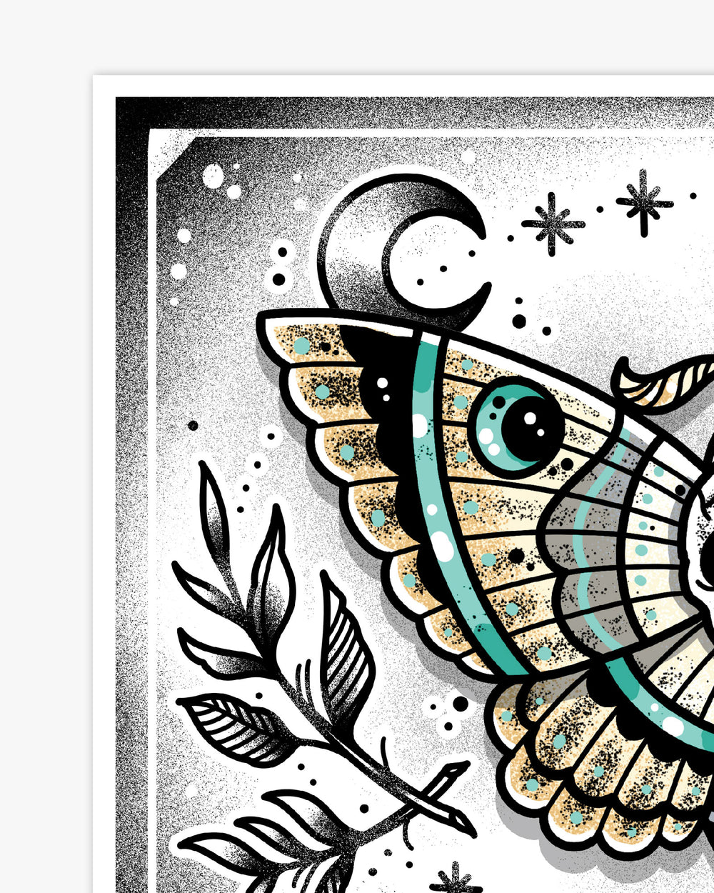 Skull Moth Print