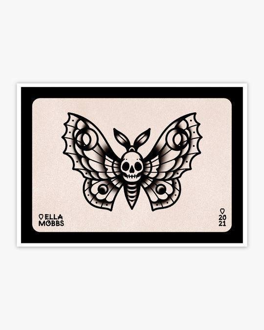 Skull Moth Print