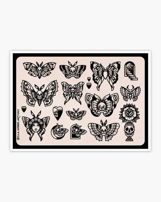 Skull Moths Flash Print