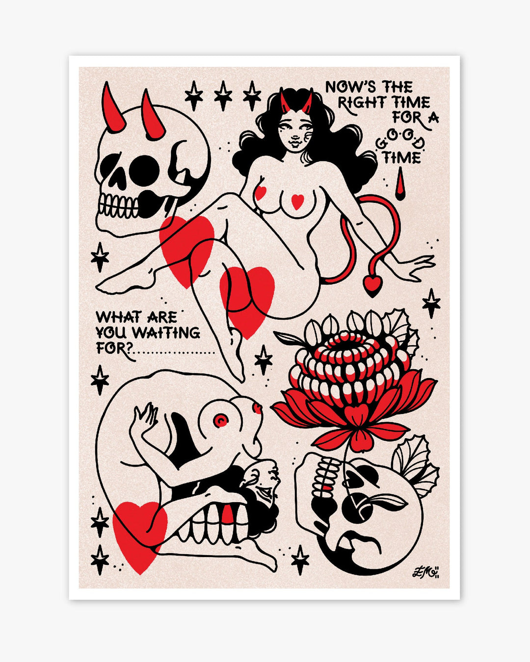 Skull Nudes Print - Ella Mobbs
