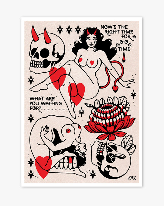 Skull Nudes Print - Ella Mobbs