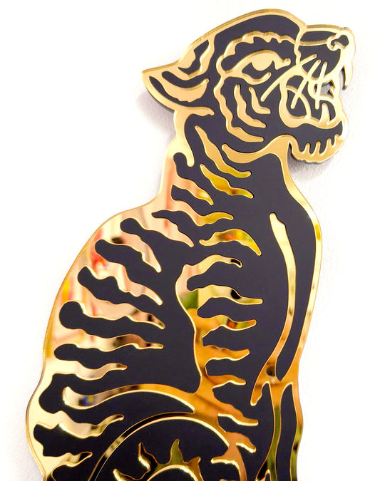 Vintage Tiger Wall Hanging (Black)