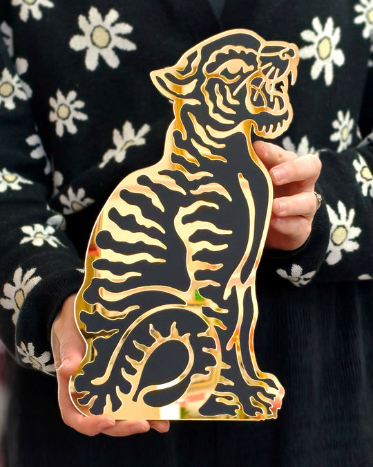 Vintage Tiger Wall Hanging (Black)