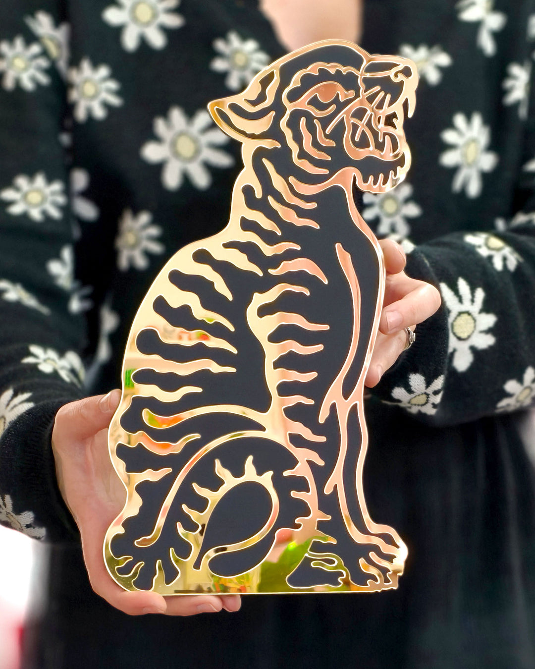 Vintage Tiger Wall Hanging (Black)