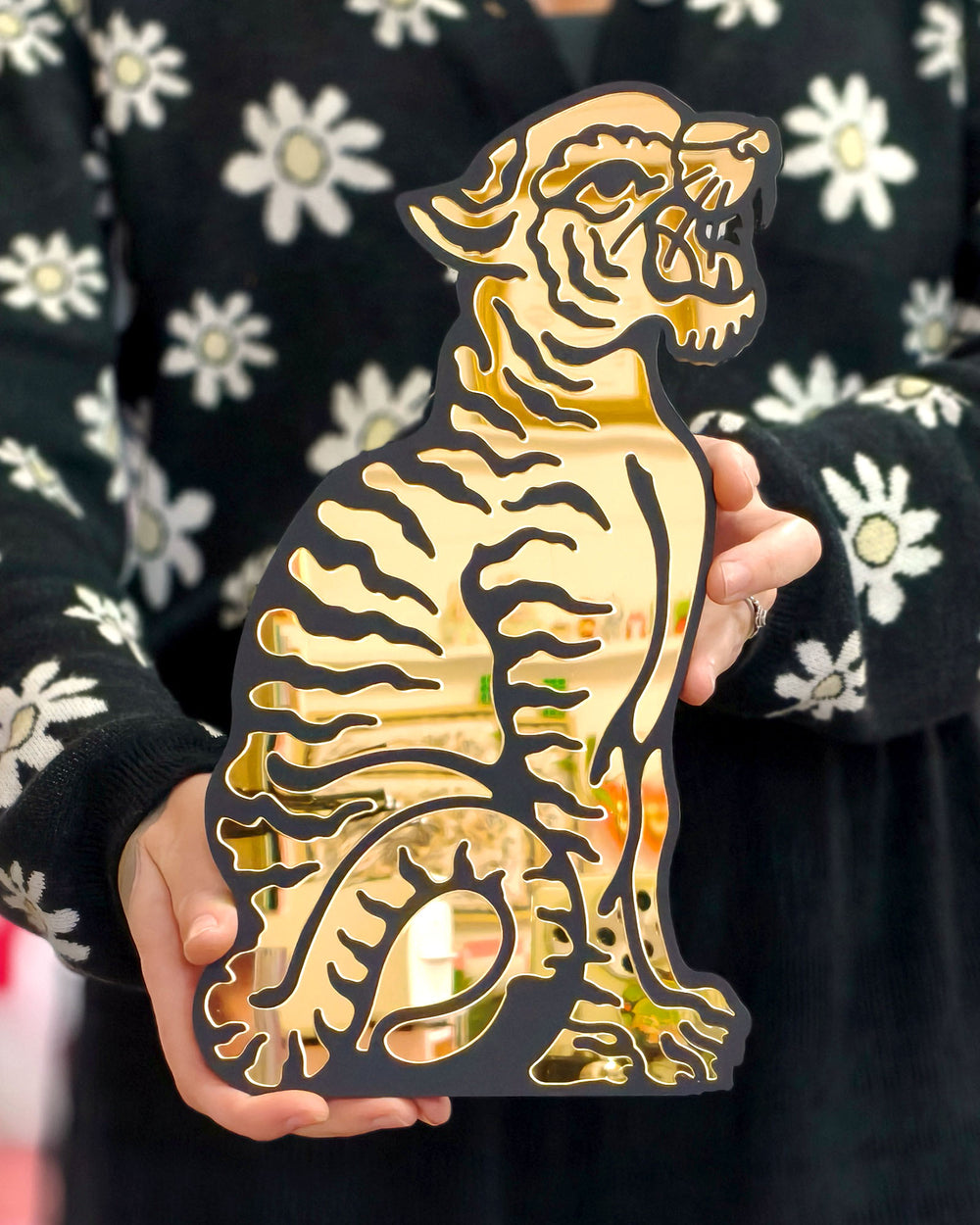 Vintage Tiger Wall Hanging (Gold)