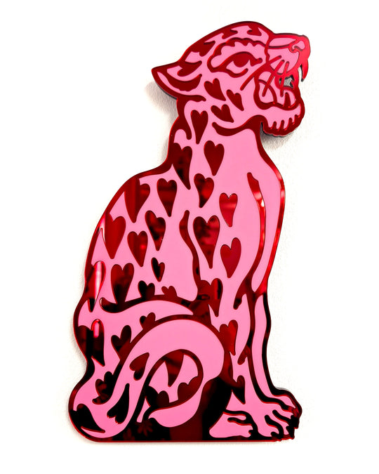 Vintage Leopard Wall Hanging (Pink)