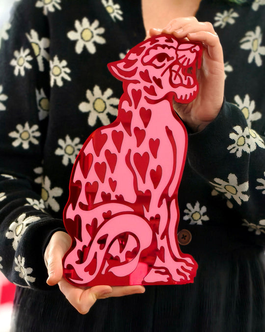 Vintage Leopard Wall Hanging (Pink)