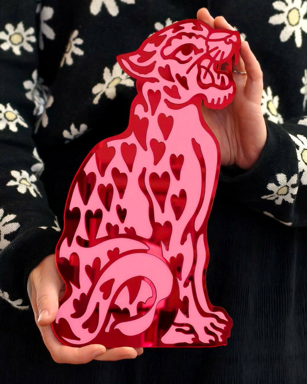 Vintage Leopard Wall Hanging (Pink)
