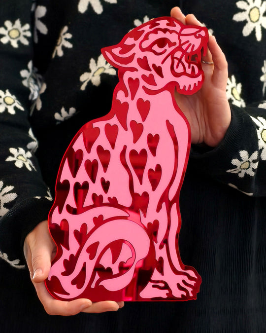 Vintage Leopard Wall Hanging (Pink)